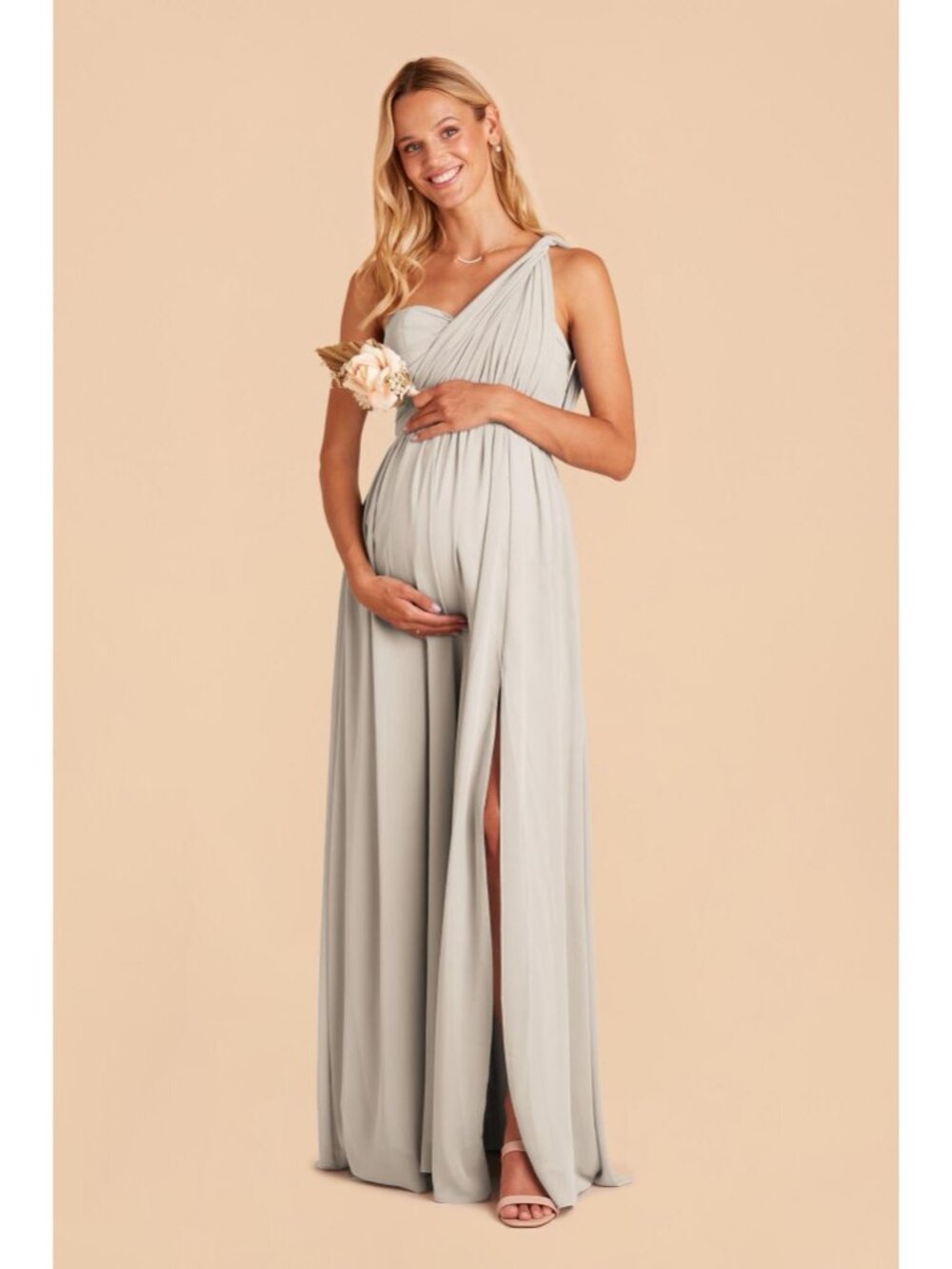 Birdy Grey NWT Grace Covertible Dress in Chiffon Dove Gray size Large - Picture 14 of 15